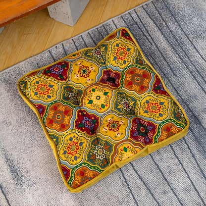 Maroccan inspired tie band cushion