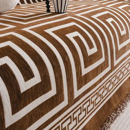 Meander Fransar Chenille Sofabygd