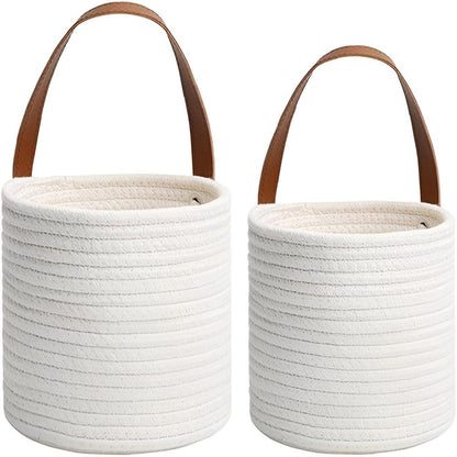 Vävd bomullsrep hängande korg | 2-pack