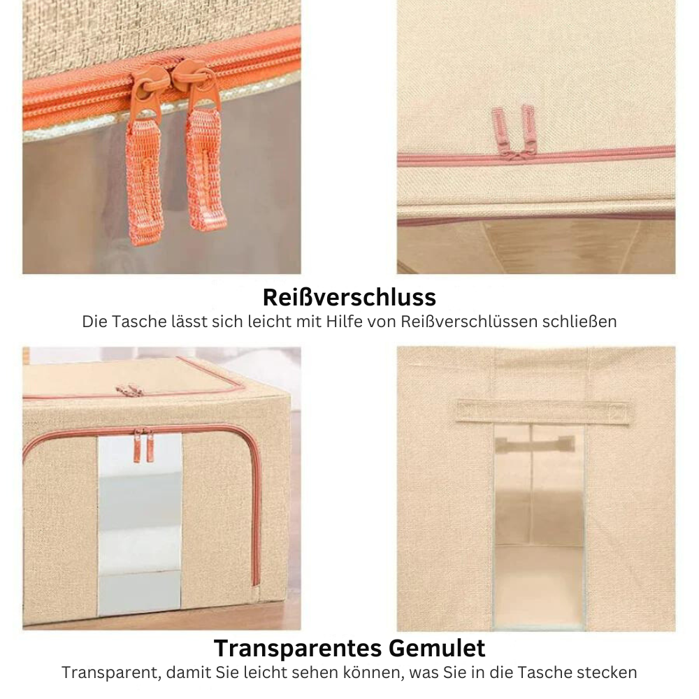 Carvallo - Fällbar förvaringslåda med metallram och fönster