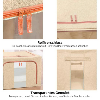 Carvallo - Fällbar förvaringslåda med metallram och fönster