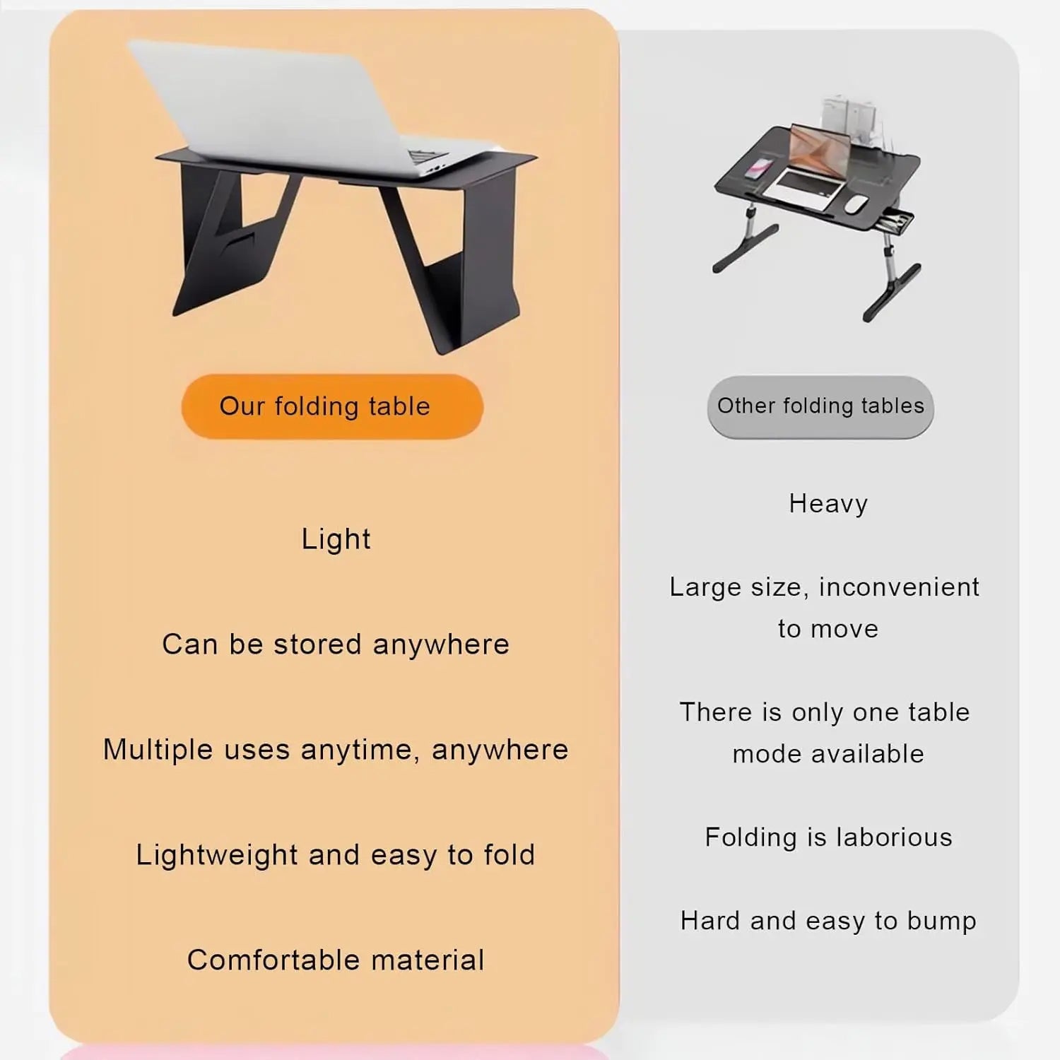 Pappers-tunn Laptop Bord - Bärbart &amp; Lätt Mini Bord för Studier och Läsning