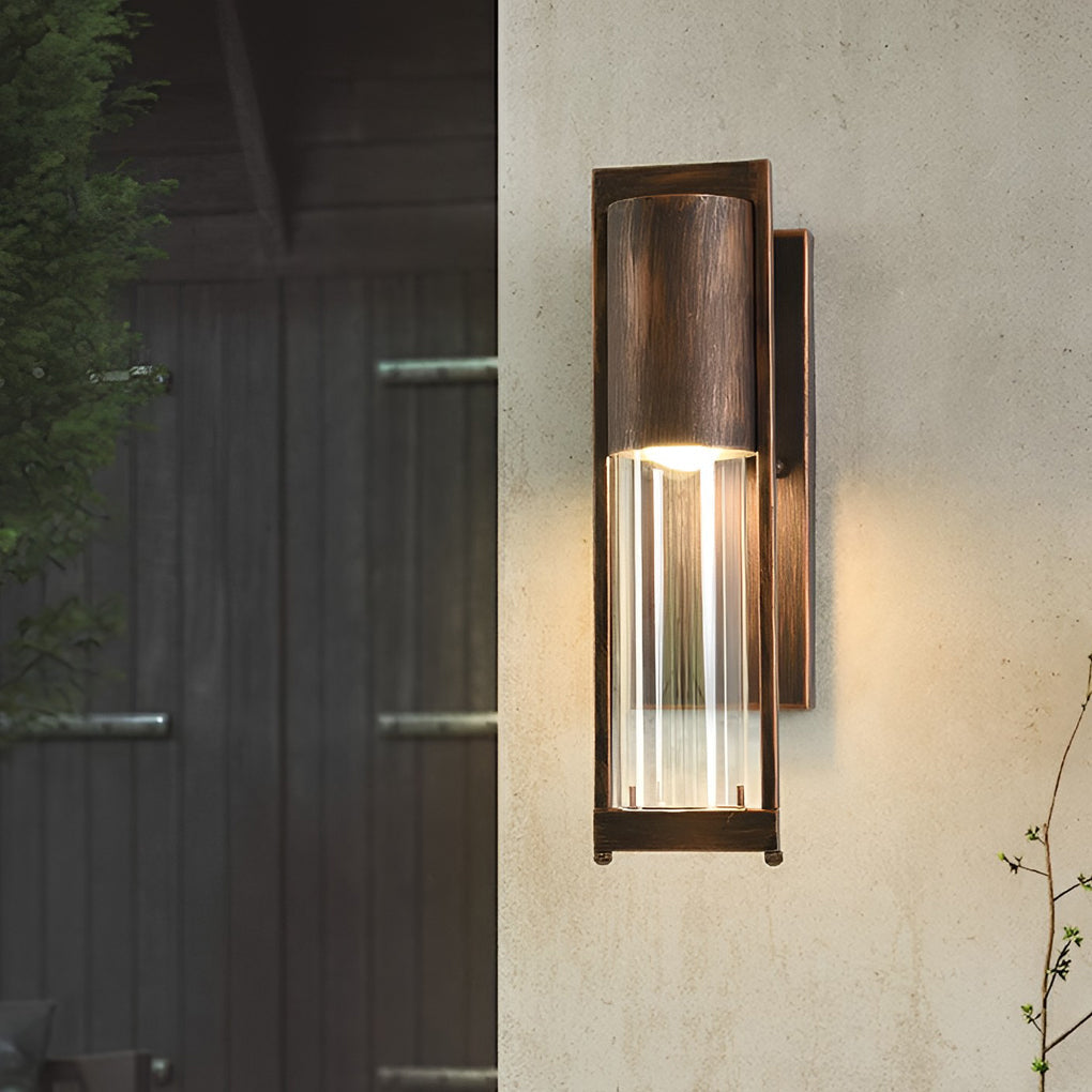 Antik Vattentät Utomhus Vägglampa Järn Glas Vägglampa