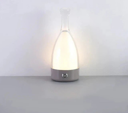 LuxeGlow - Modern Glas Bordslampa med Dimbar LED Belysning