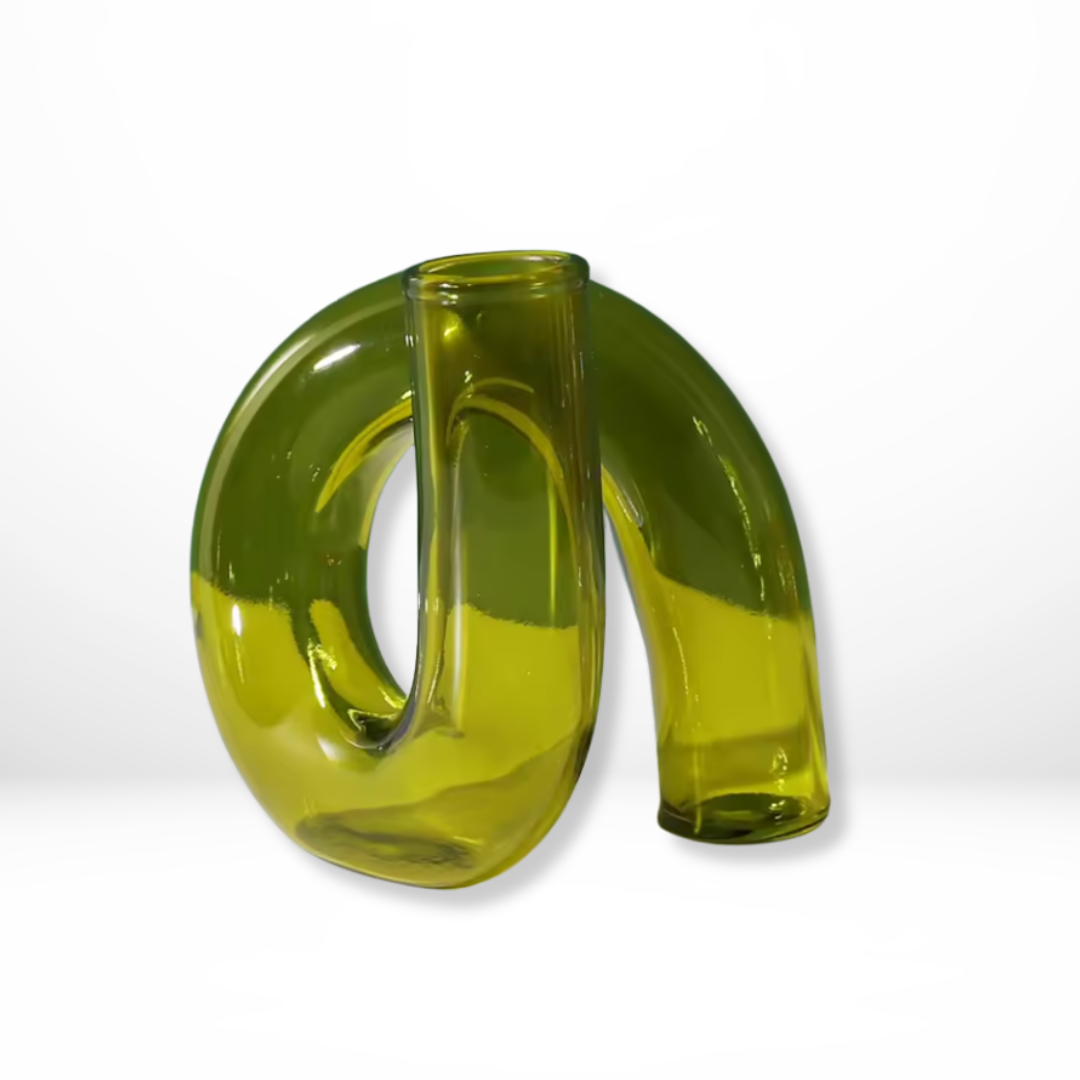 LoopForm Glasvas | Skulptural Borosilicate Design | Modern Transparent