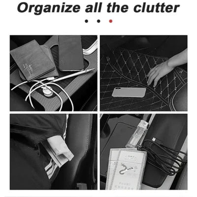 Bilens baksätesorganisatör med tabletthållarebricka