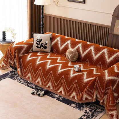 Ockra Streak Texturerat Sofföverdrag