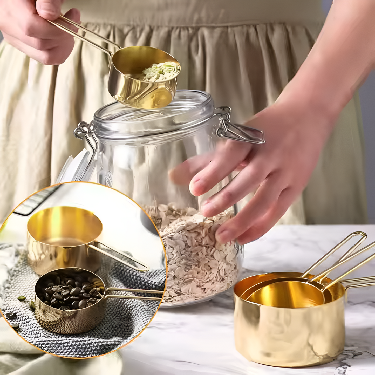 Rostfritt Stål Mätkopp | 4Pcs Set