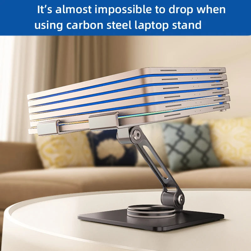Universal 360° Telefonstativ – Aluminiumlegering Skrivbordshållare med laddningsåtkomst och halkfri bas