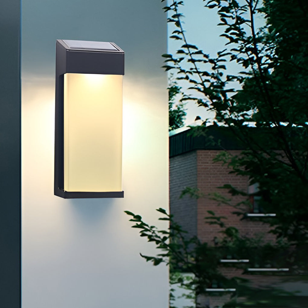 2 Stk Rektangulära LED Solarskyddade Vägglampor