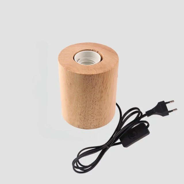 RetroWood - Trä Bordslampa med Ljusboll för Stämningsfull Belysning