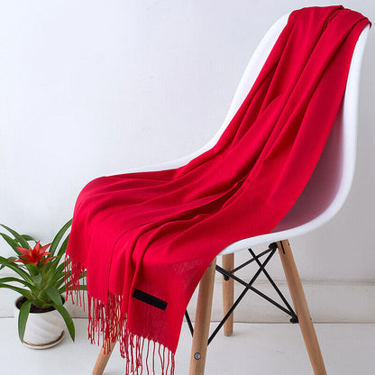 Kashmirscarf för kvinnor Mjuk Lång Vinterwrap