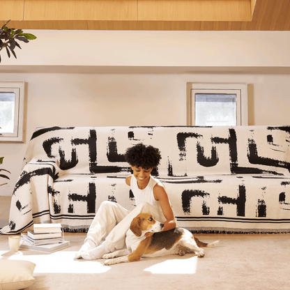 Monokrom Chic Sofföverdrag - Modernt, Stiligt &amp; Hållbart Soffskydd