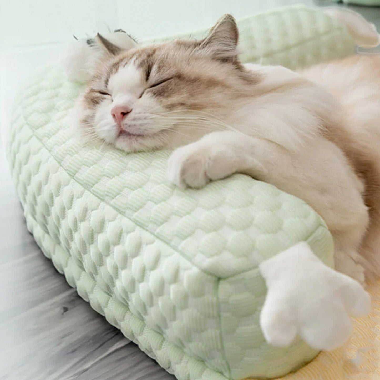 Avkylande husdjurssäng med nackskydd Andningsbar Stödjande Tvättbar