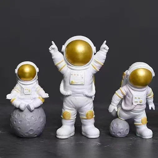 4 Bitars Astronaut Figur Staty Figur Utbildningsleksak Heminredning