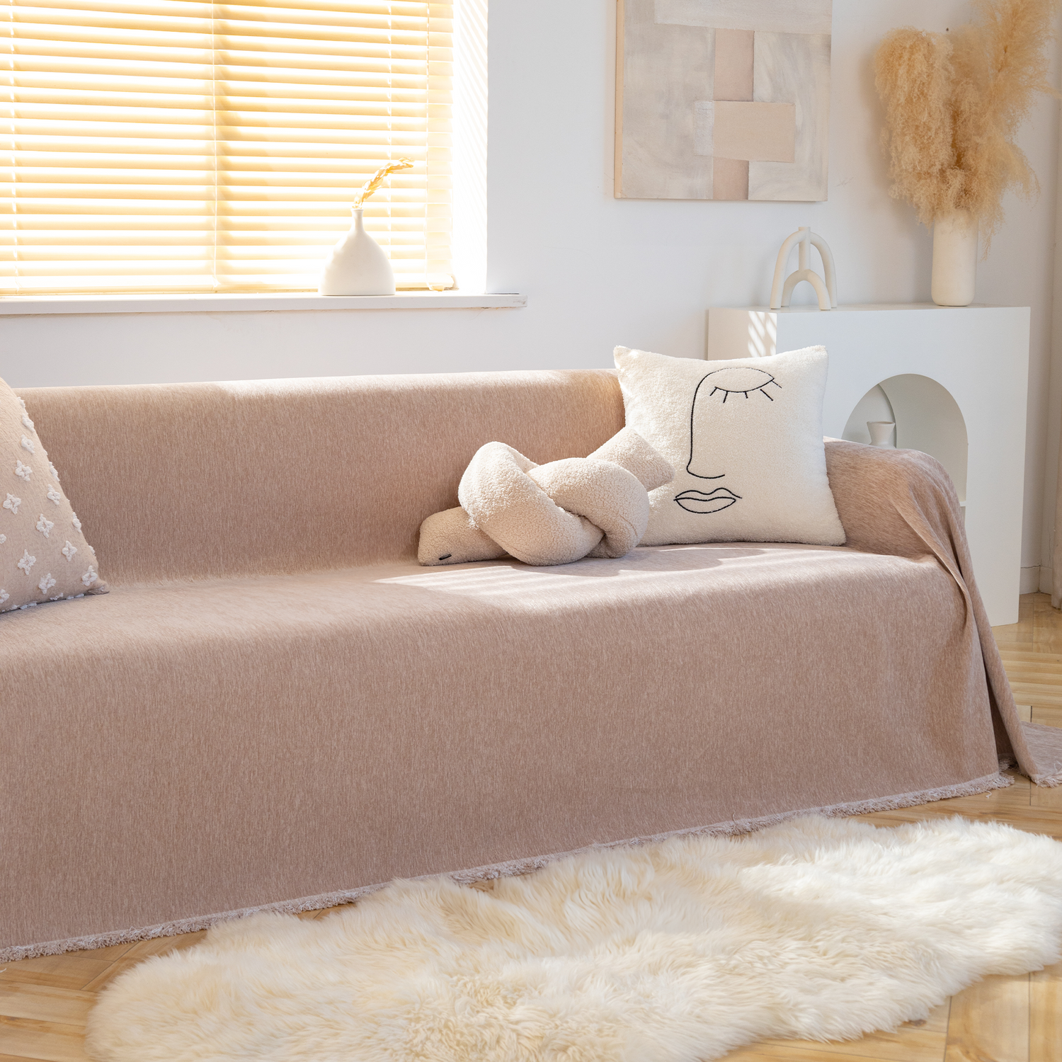 Slät Mocha Sofföverdrag - Modernt, Stilrent &amp; Hållbart Soffskydd