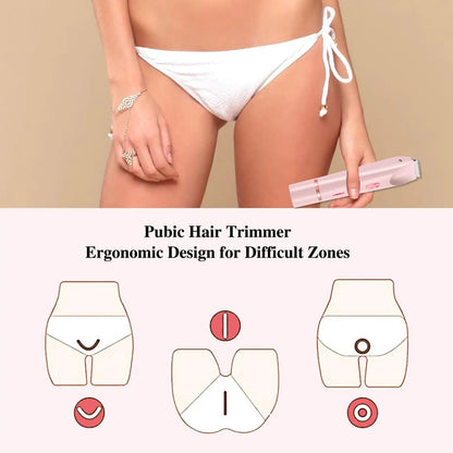 2 i 1 Elektrisk Bikini Trimmer - Dubbelhuvud Rakapparat För Kvinnor