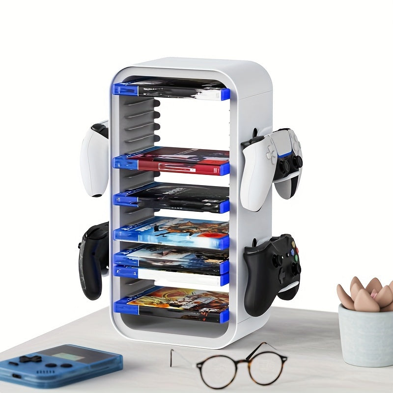 Universal Game Disc Storage Holder och Controller Display Stand – För PS5, PS4, Switch och Xbox
