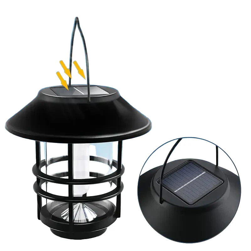 Solar hänglampa med fladdrande lågor – utomhuslampa för Halloween och jul