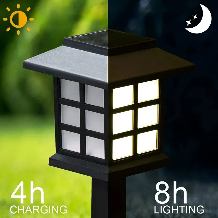 Solarträdgårdslampor i lykstilstil – Vattentålig LED-vägbelysning för utomhusområden
