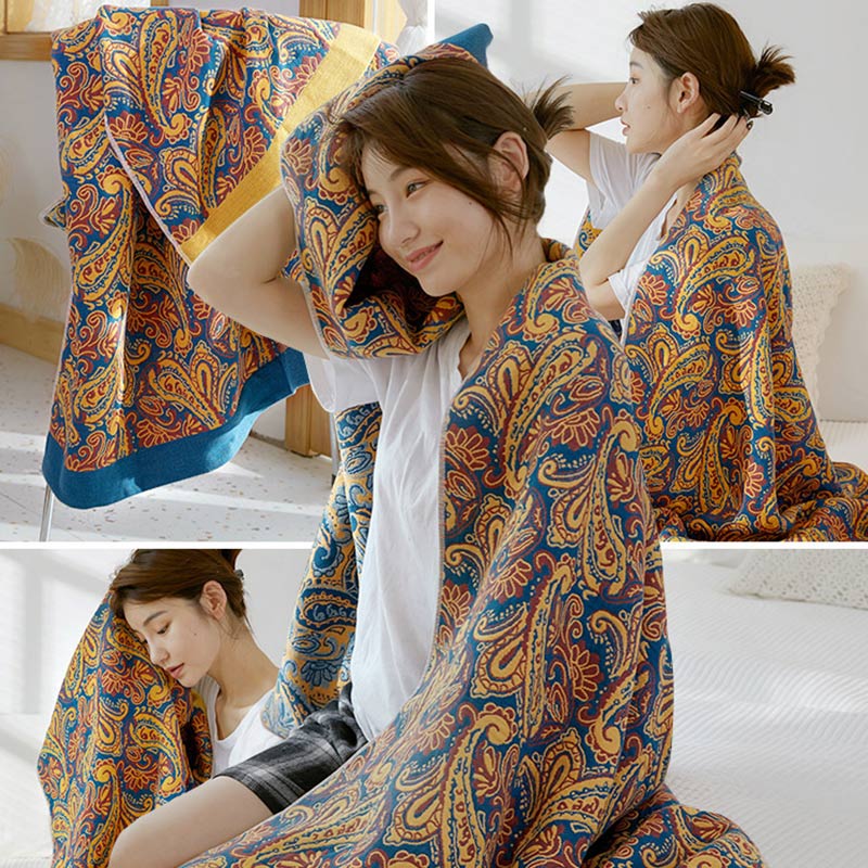 Mixad färg vändbar gasbind handduk mjuk bomull