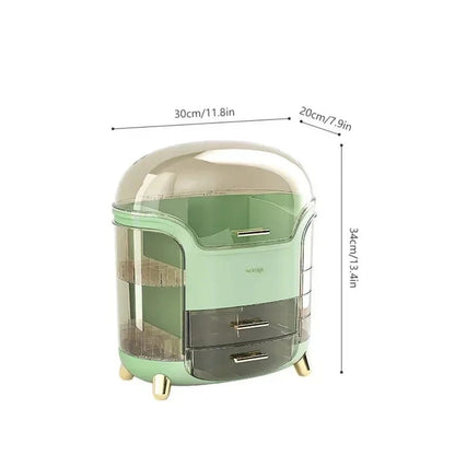Transparent Desktop Makeup Organizer – Stort kapacitet dammavvisande smycke- och kosmetikaförvaringslåda
