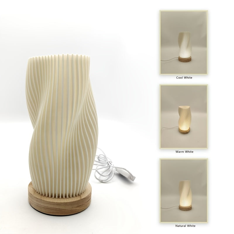 CozyLight - LED Nattlampa med Träfot, USB Driven, Dimbar