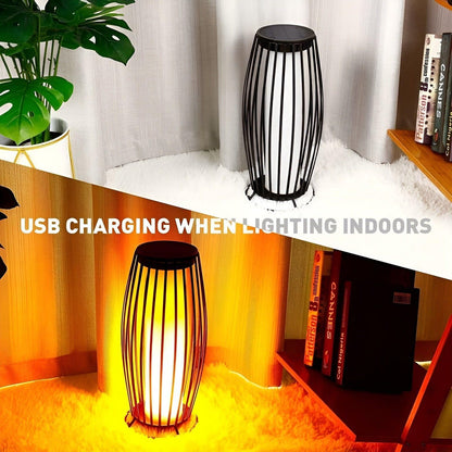 EmberGlow Light - Metall USB Uppladdningsbar Solflammslampa