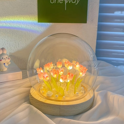 TulipGlow - Kreativ Tulpan Nattlampa DIY Bordslampa för Rumsdekoration