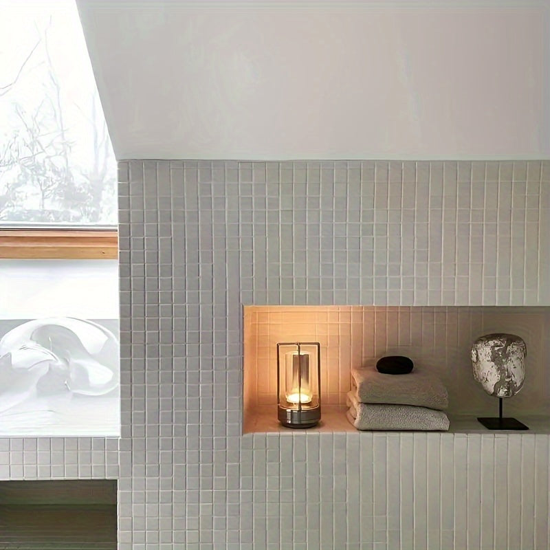 LumiCrystal - Uppladdningsbar LED Kristall Bordslampa med Touch Kontrollpanel