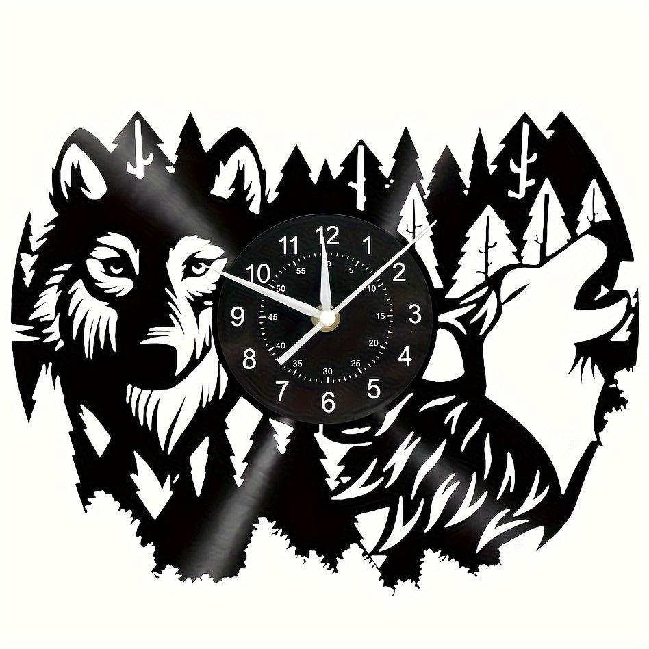 HuskyVinyl - Avkopplande Vintage Väggklocka med Husky-tema