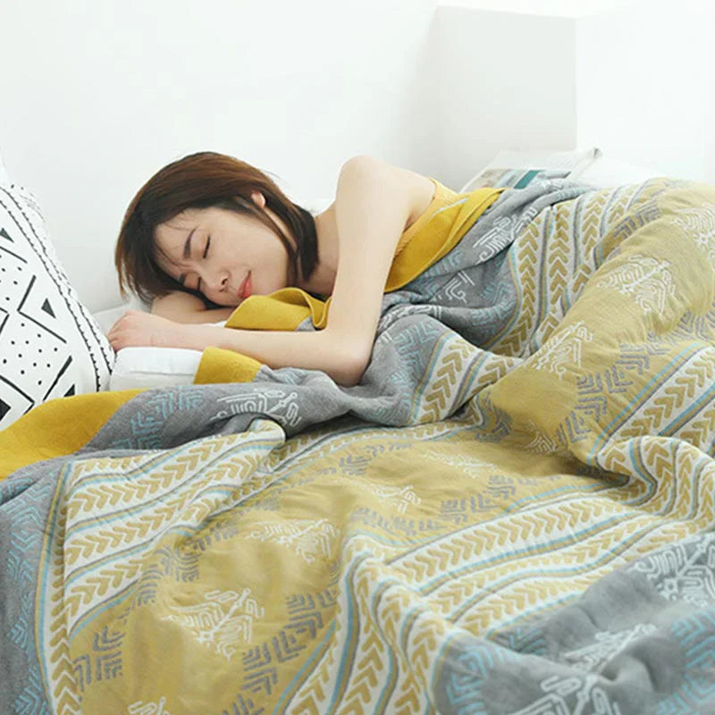 Wheatfield Dreams Vändbar Bomullspläd