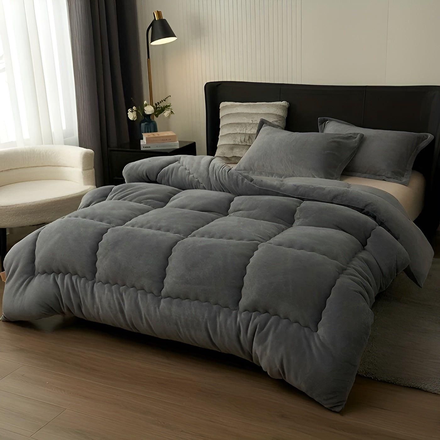 ThickLuxe Duvet Cover - Casual Thick Fleece Quiltad Vinter Duvet Cover