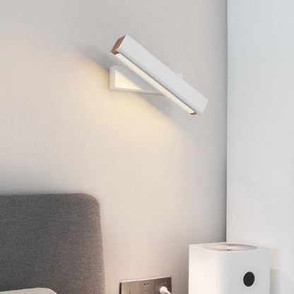 Aqsa Modern LED Vägglampa Inre Dimmbar Rektangulär Metall/Trä Vardagsrum