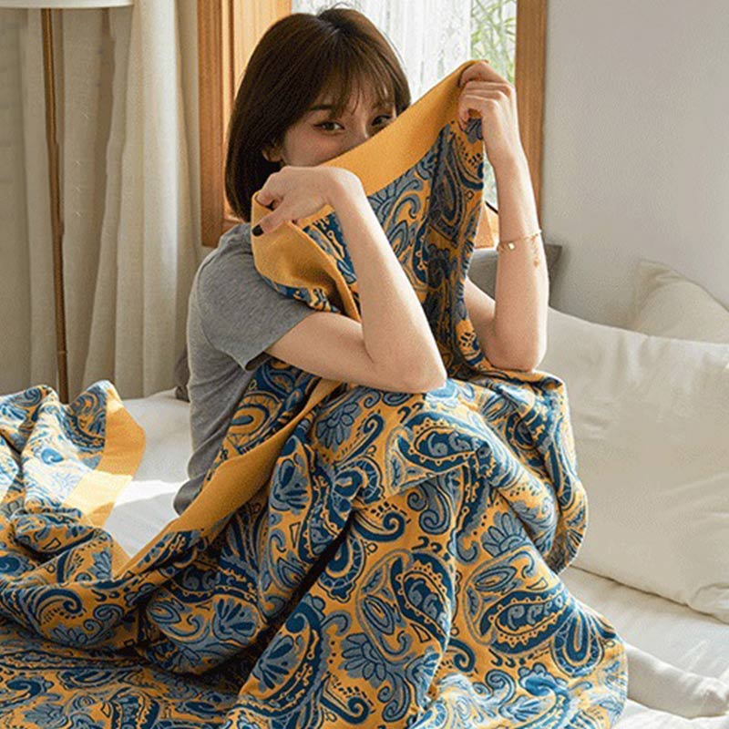 Mixad färg vändbar gasbind handduk mjuk bomull