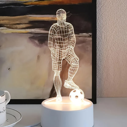 SportVisie - 3D LED Fotbollsspelare Nattlampa, USB Driven