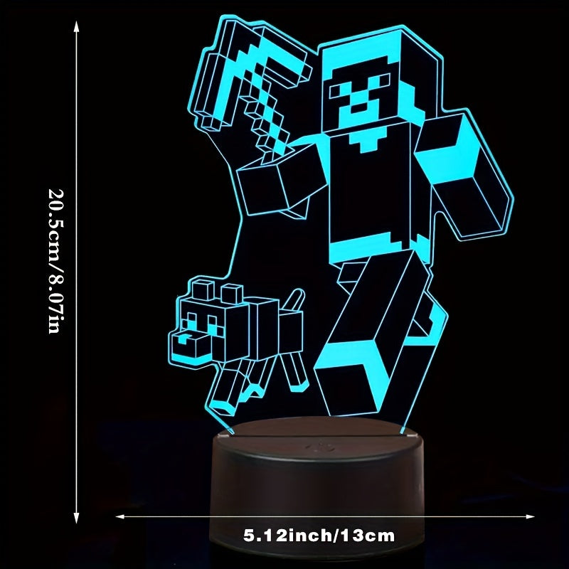 IlluGlow - 3D Nattlampa med 16 Färger och Fjärrkontroll, USB-Strömförsörjning