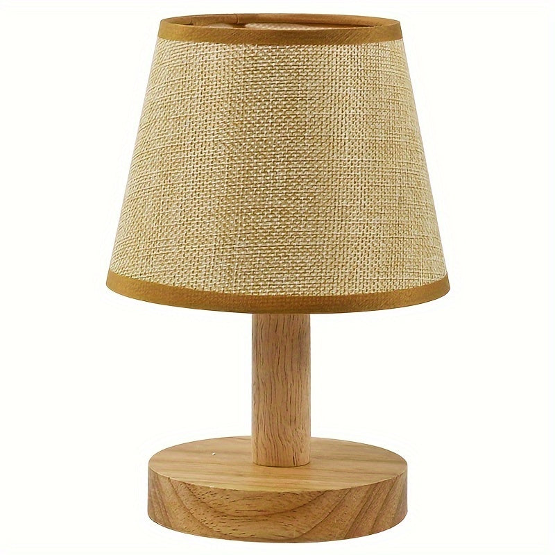 NordicLicht - Trä LED Nattlampa med Linnedekor