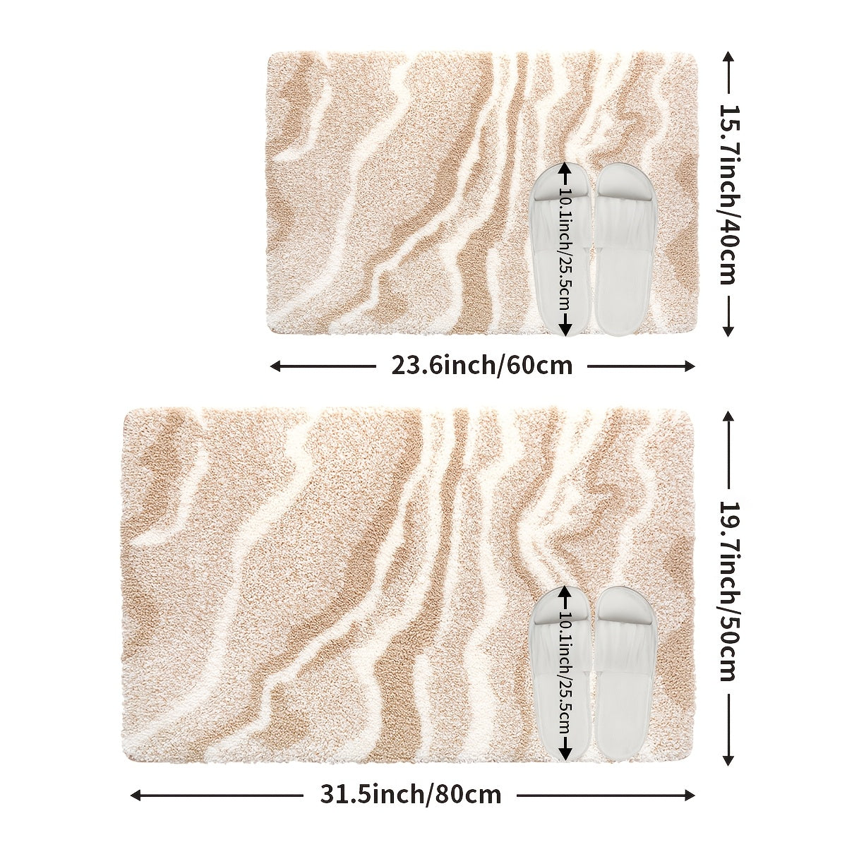 Modern Zebra Badmatta | Mjuk Plysch | Absorberande Halkfri Polyester | Brick by Brick