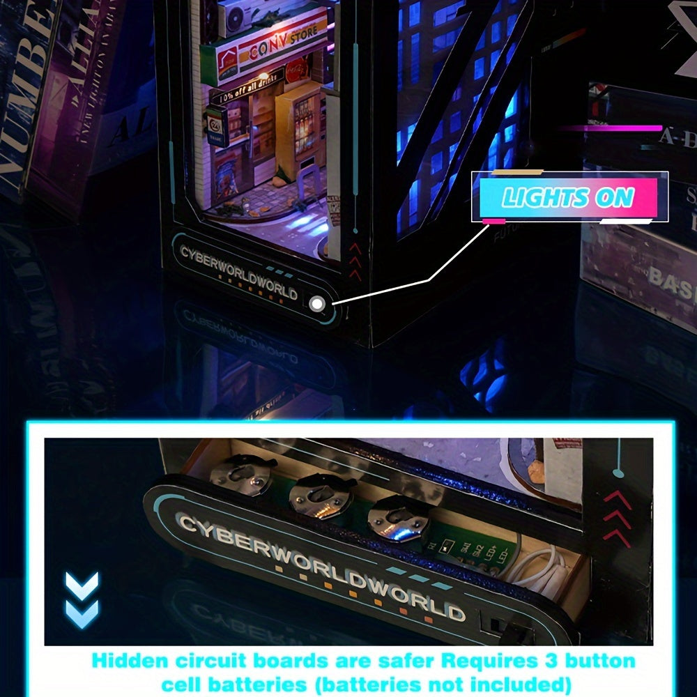 Cyberpunk DIY Stugkit – 3D Modell för Heminredning med Belysning