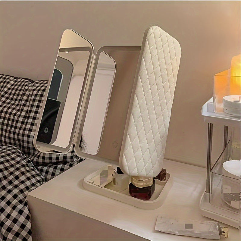 LED Sminkspegel Smart Touch Uppladdningsbar Fällbar Makeup Spegel