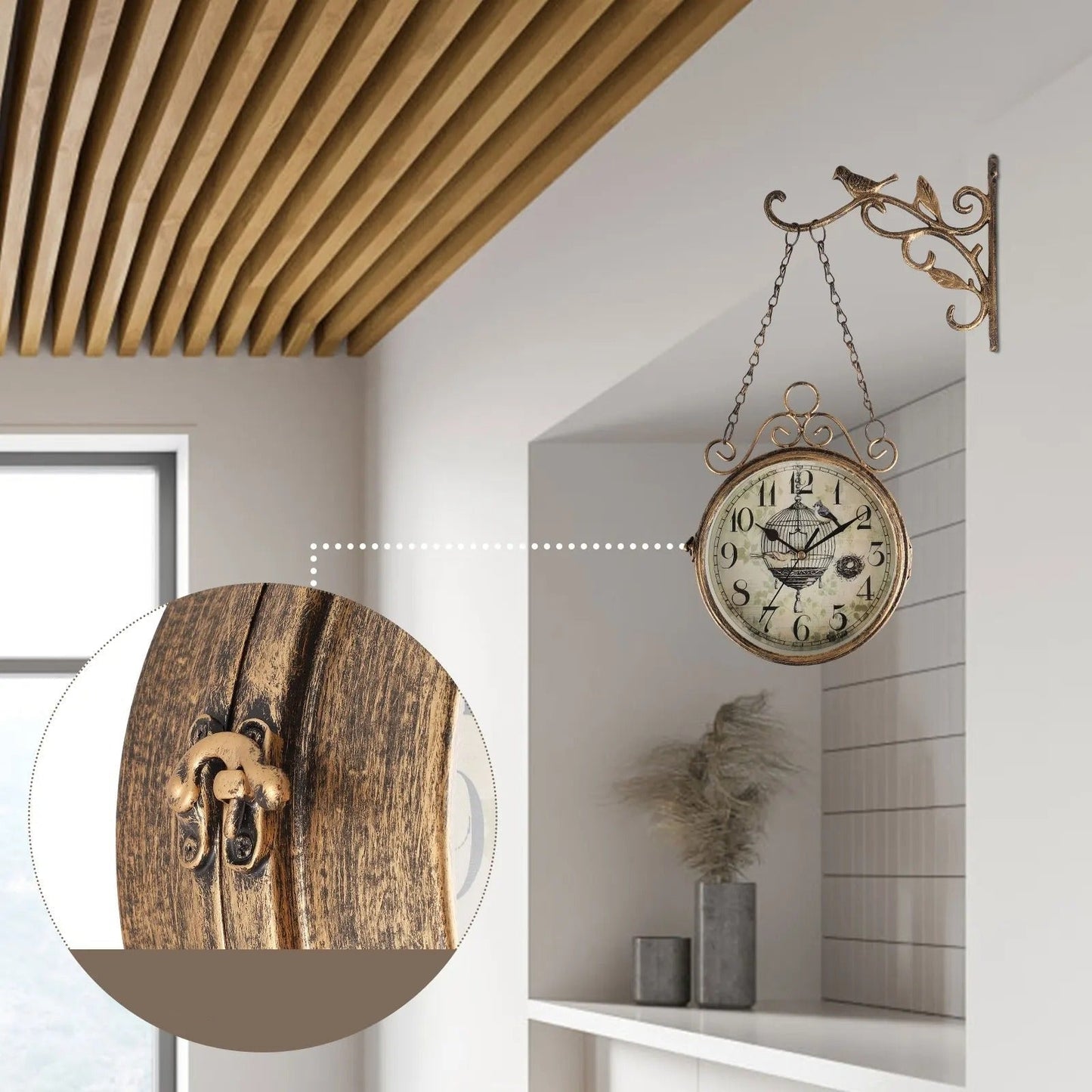 RetroCharm - Vintage tågstation väggur med tidlös attraktion