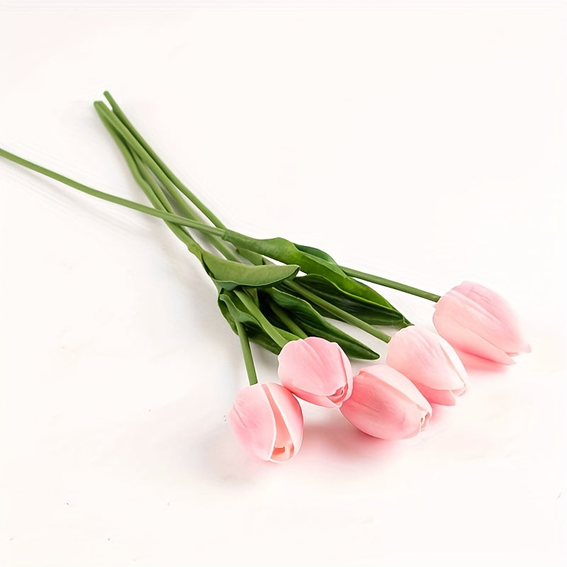 Set med 10 Realistiska Tulpaner – Perfekta för Bröllop och Inredning