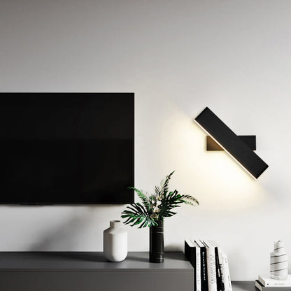 Aqsa Minimalistisk LED Vägglampa - Svart/Guld/Brun, Sovrum, Metall