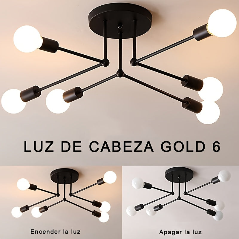 RetroLampa - Industriell 6-armad Taklampa