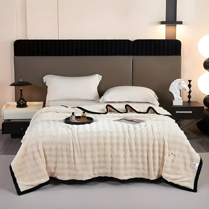 SoftSerenity Sängkläder Set - Lyxig Kaninfäll Plyschfilt