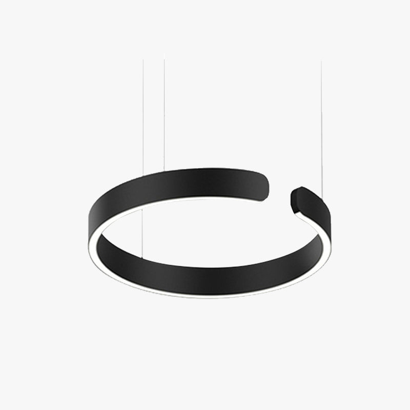 Luna LED Rund Hänglampa – Svart/Guld Metall