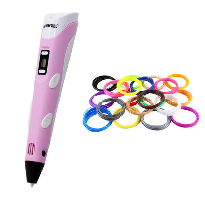 Original 3D Skrivpenna – Barnvänlig med 20 Färger &amp; 100M Filament