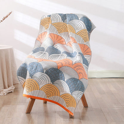 Shell Print Jacquard Bomull Handduk 70x140cm