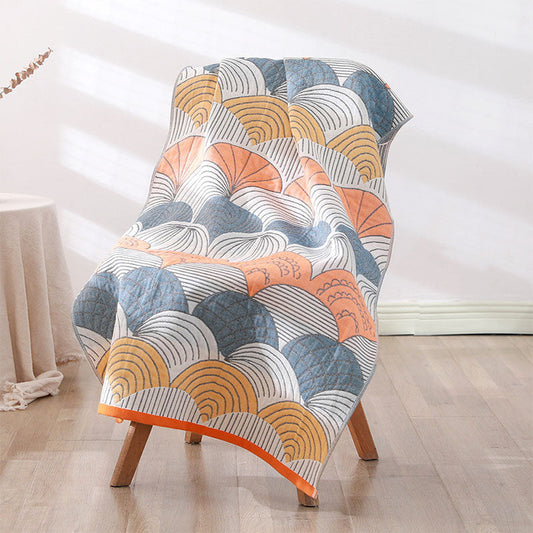 Shell Print Jacquard Bomull Handduk 70x140cm